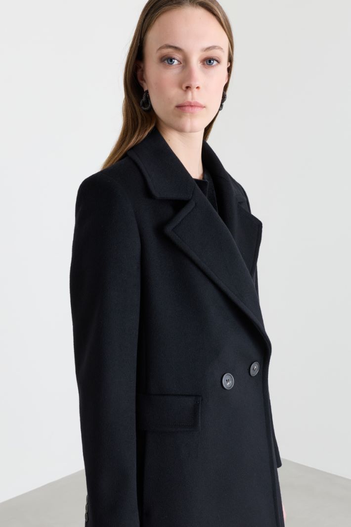 Manteau croisé à maxi revers - NOIR - Intrend - 3