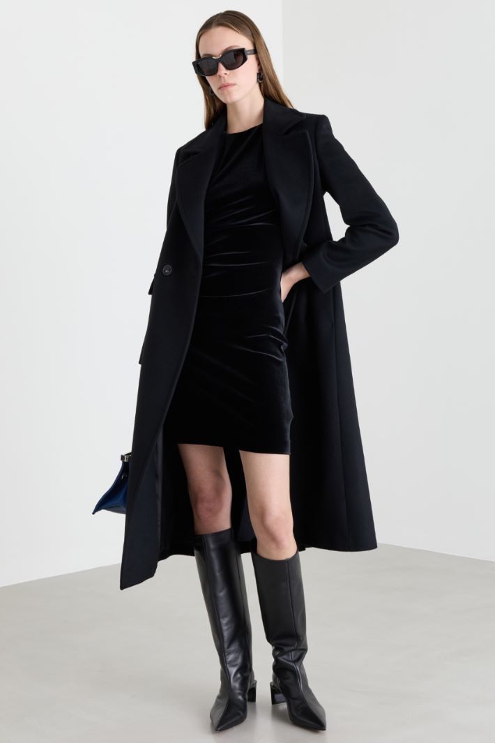 Manteau croisé à maxi revers - NOIR - Intrend
