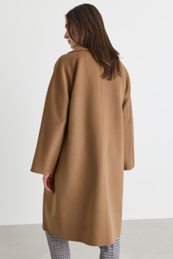 Robe coat in double-faced cloth - CAMEL - Intrend - 4