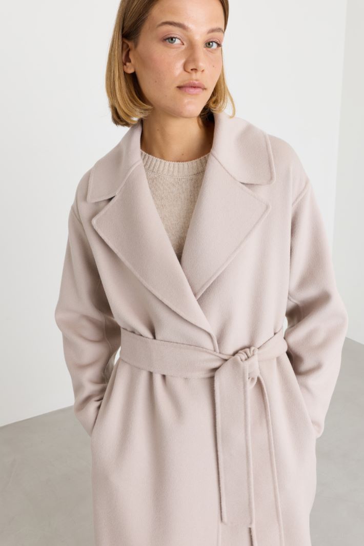 Belted coat - PINK - Intrend - 3