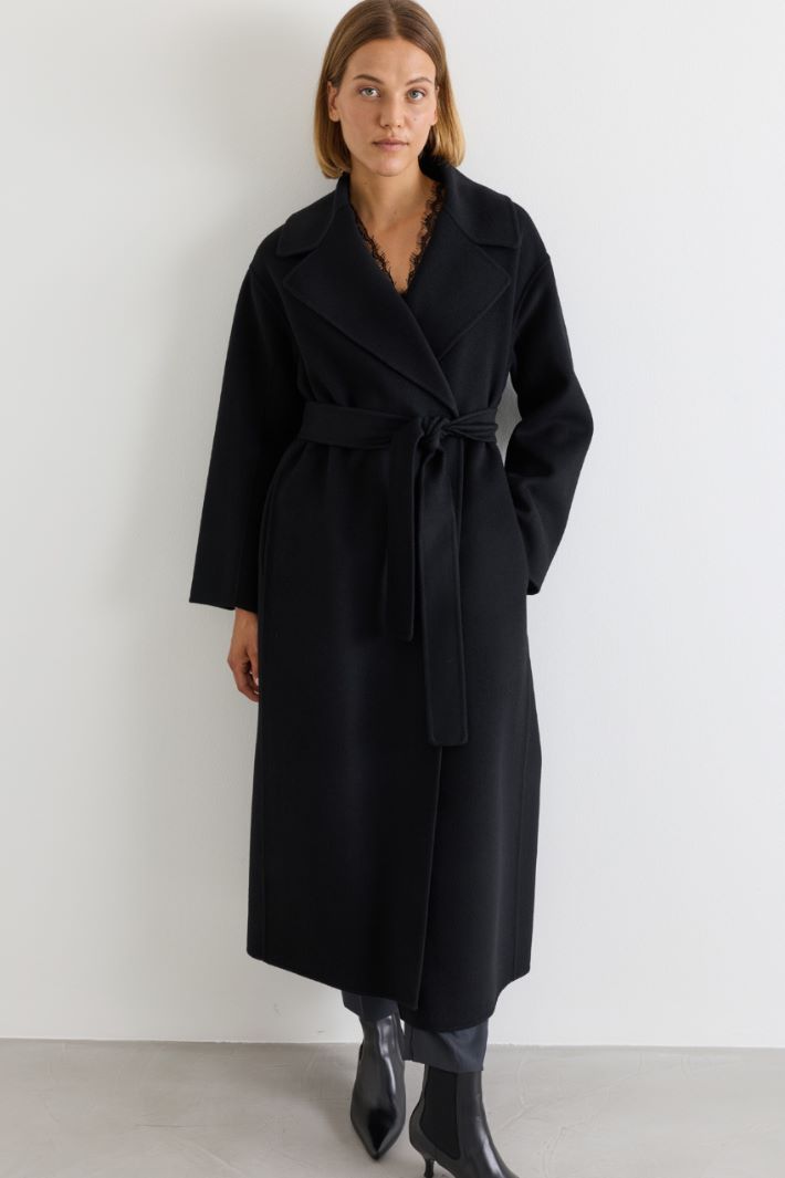 Belted coat - BLACK - Intrend - 2