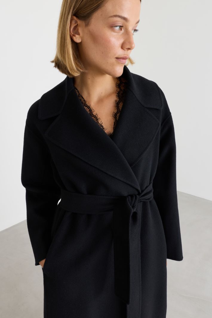 Belted coat - BLACK - Intrend - 3