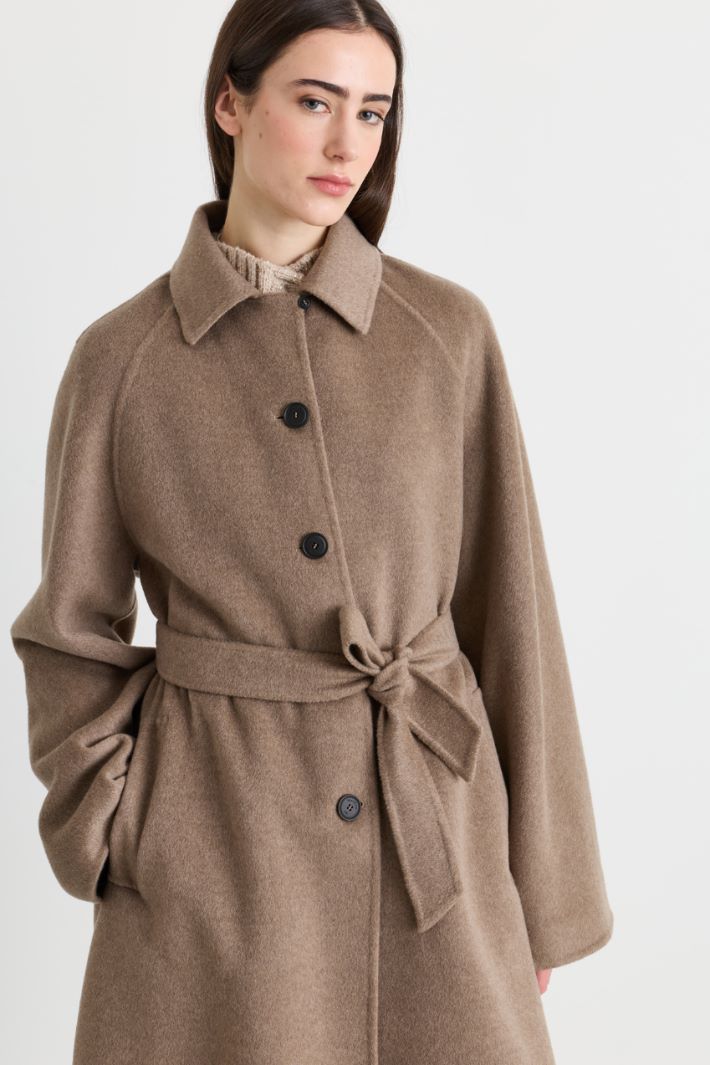 Cappotto lungo oversize con cintura - CAMMELLO - Intrend - 3