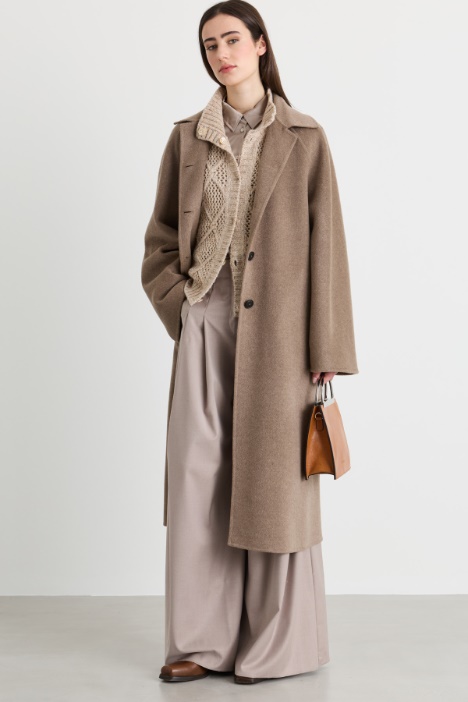 Cappotto lungo oversize con cintura - Intrend