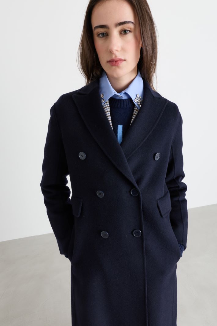 Cappotto in doppio drap - BLU - Intrend - 3