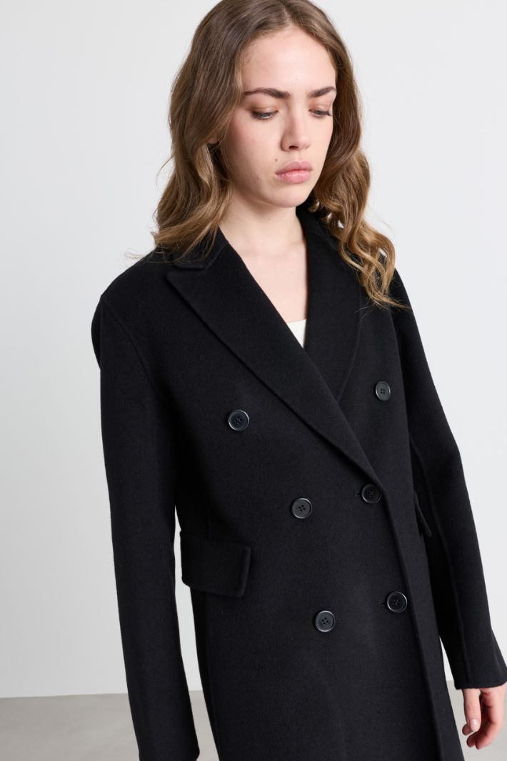 Double-faced wool coat - BLACK - Intrend - 3