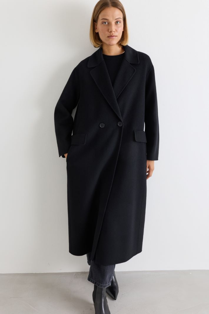 Double-breasted coat - BLACK - Intrend - 2
