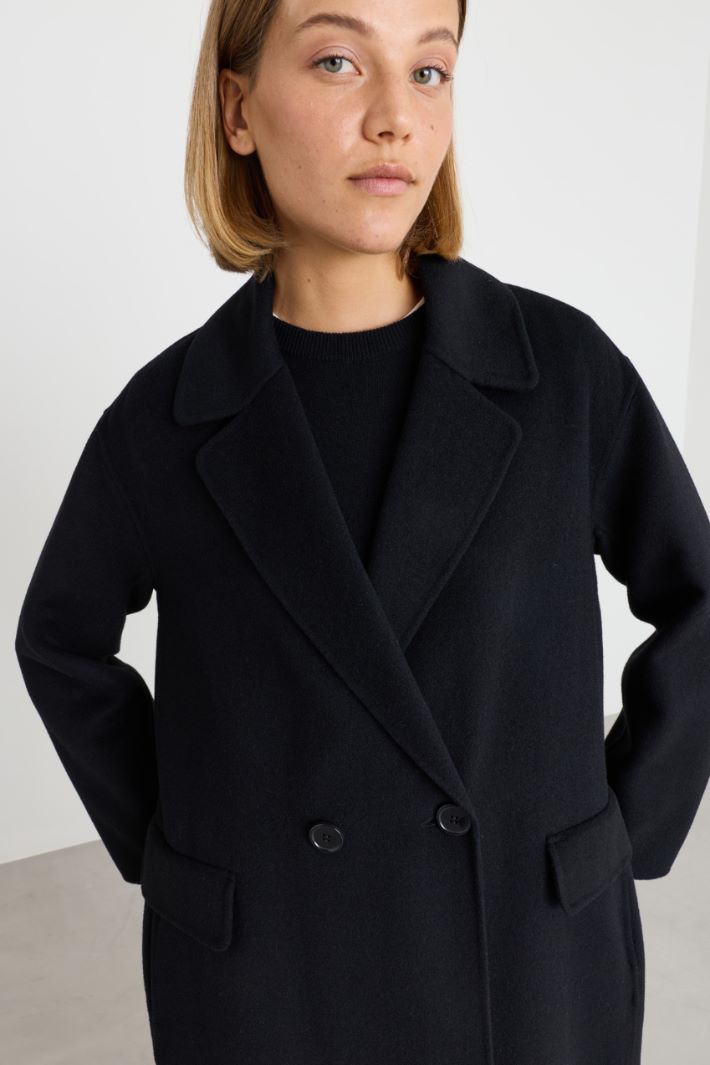 Double-breasted coat - BLACK - Intrend - 3