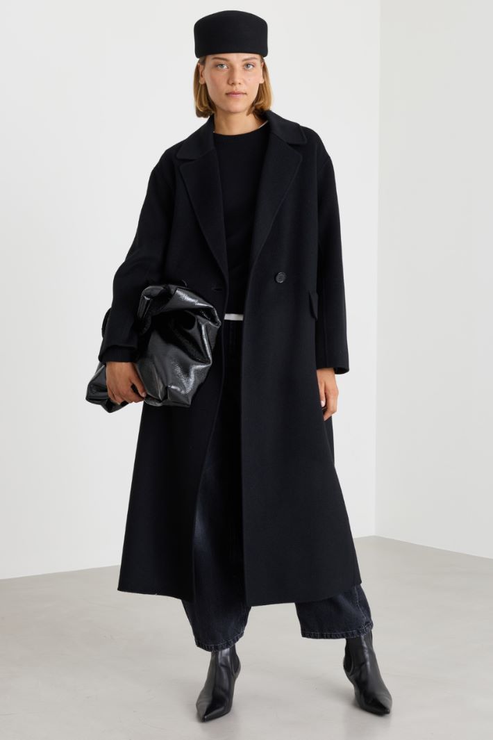 Double-breasted coat - BLACK - Intrend