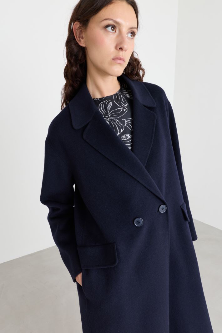 Double-breasted coat - BLUE - Intrend - 3