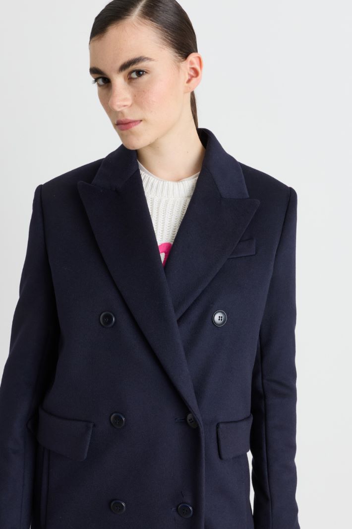 Cappotto lungo doppiopetto - BLU - Intrend - 3