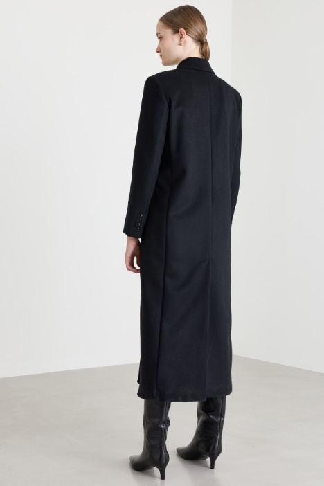 Cappotto lungo doppiopetto in lana