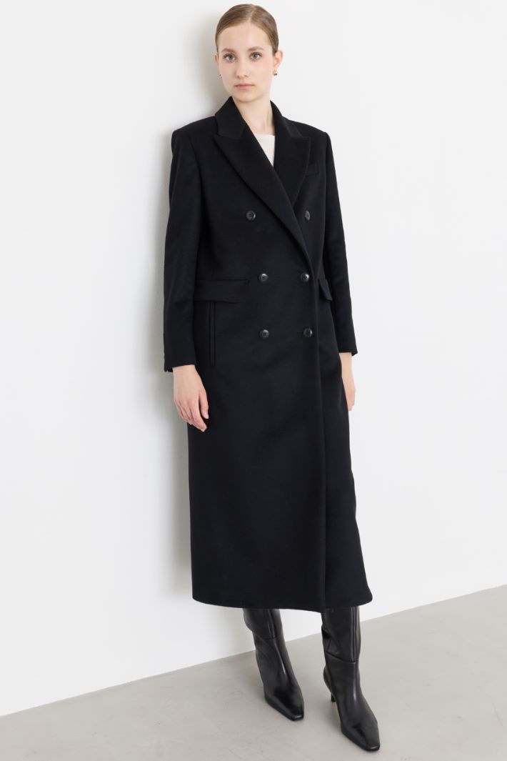 Cappotto lungo doppiopetto - NERO - Intrend - 2