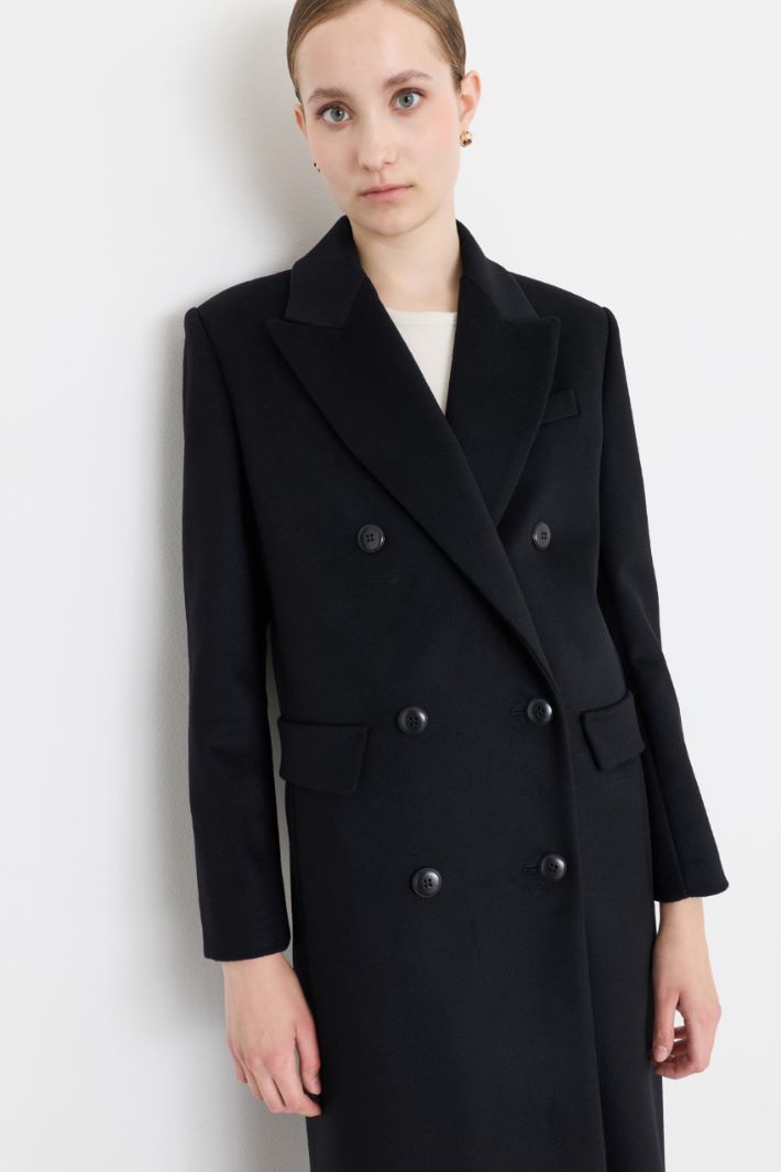 Cappotto lungo doppiopetto - NERO - Intrend - 3