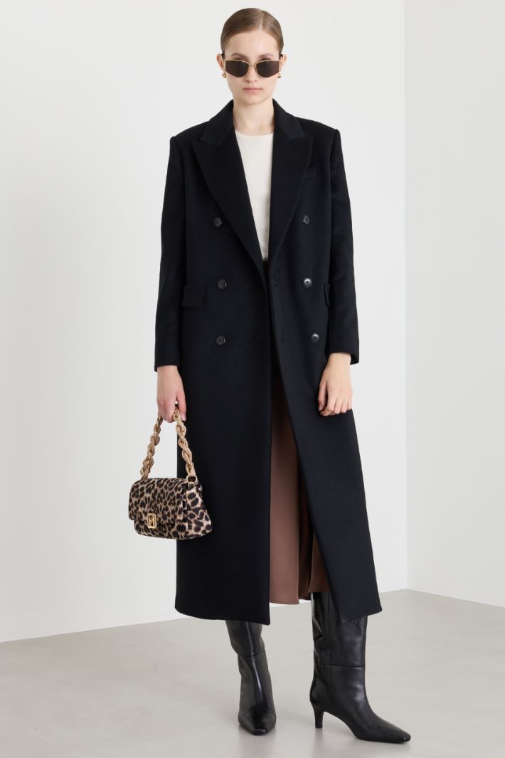 Cappotto lungo doppiopetto - NERO - Intrend