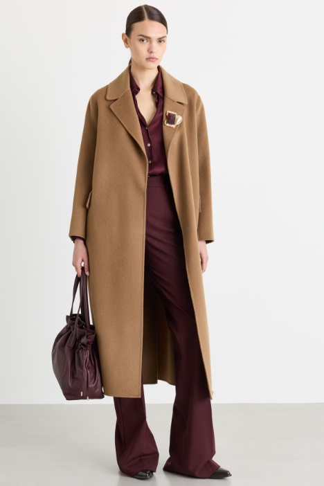 Wool-Blend Robe Coat - Intrend
