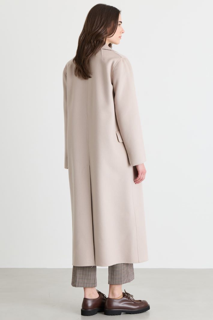 Wool-Blend Robe Coat - BEIGE - Intrend - 4
