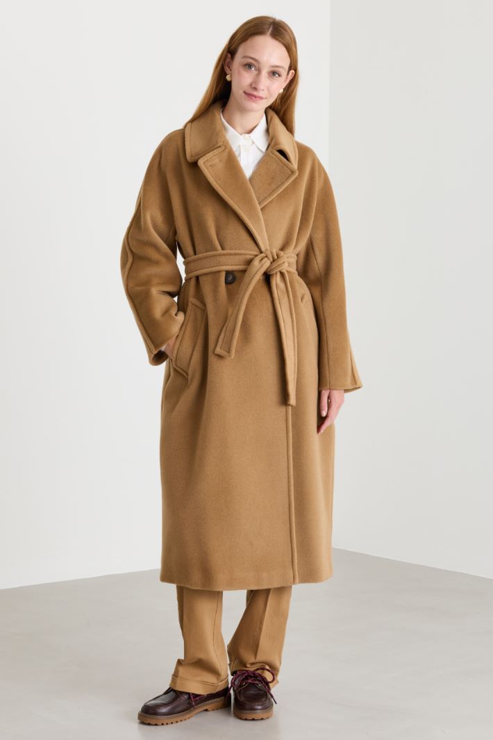 Cappotto doppiopetto in beaver - CAMMELLO - Intrend - 2