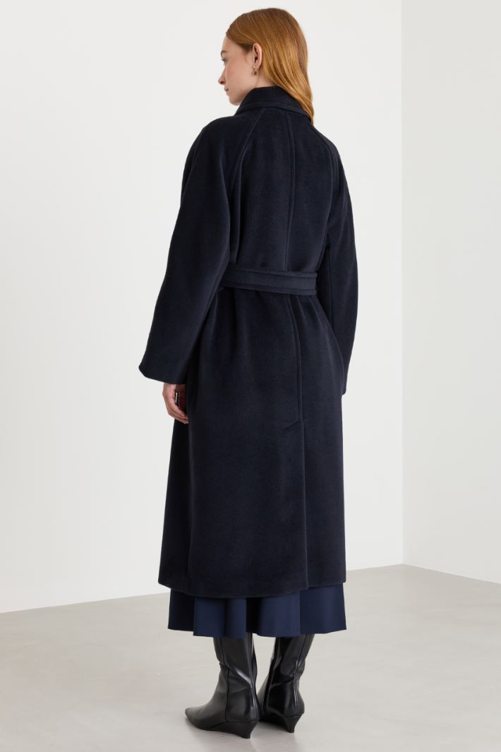 Cappotto doppiopetto in beaver - BLU - Intrend - 4