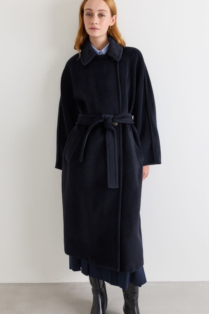 Cappotto doppiopetto in beaver - BLU - Intrend - 2
