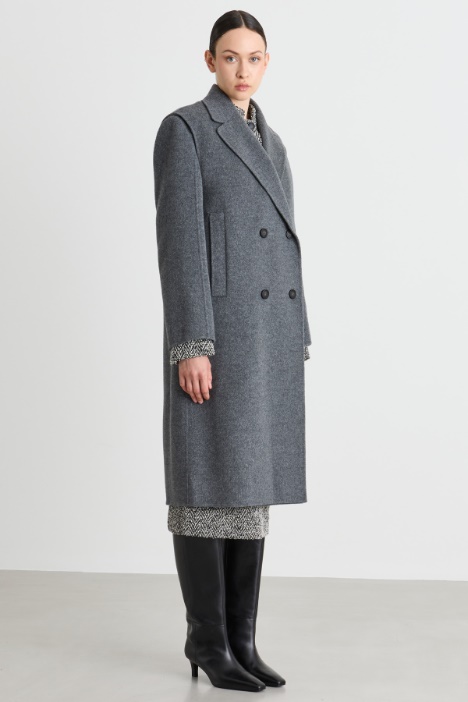 Cappotto doppiopetto in drap