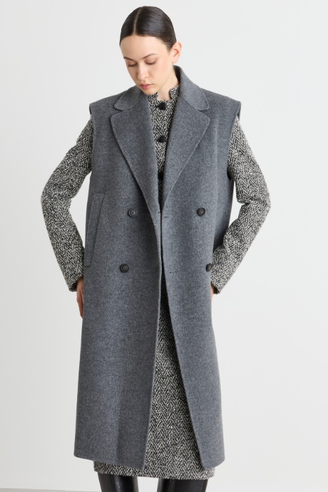 Cappotto doppiopetto in drap
