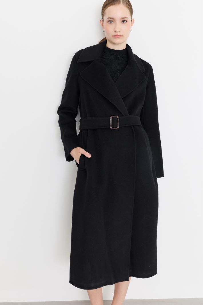 Cappotto lungo a vestaglia - NERO - Intrend - 2