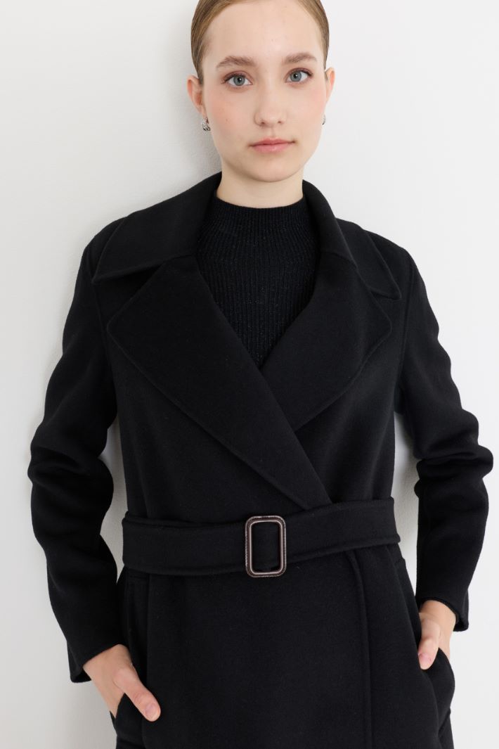Cappotto lungo a vestaglia - NERO - Intrend - 3