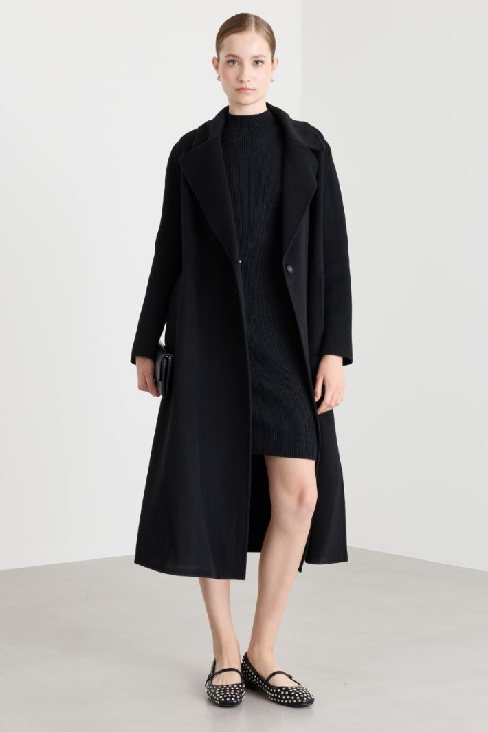 Cappotto lungo a vestaglia - NERO - Intrend