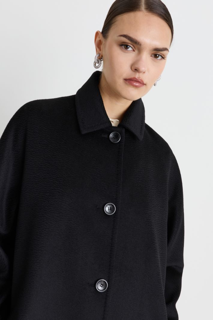 Cappotto in drap con cintura - NERO - Intrend - 3