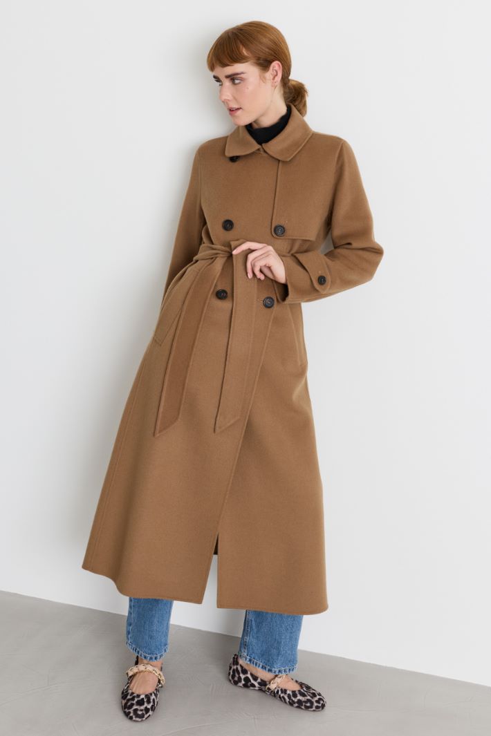 Cappotto doppiopetto con bavolet - CAMMELLO - Intrend - 2