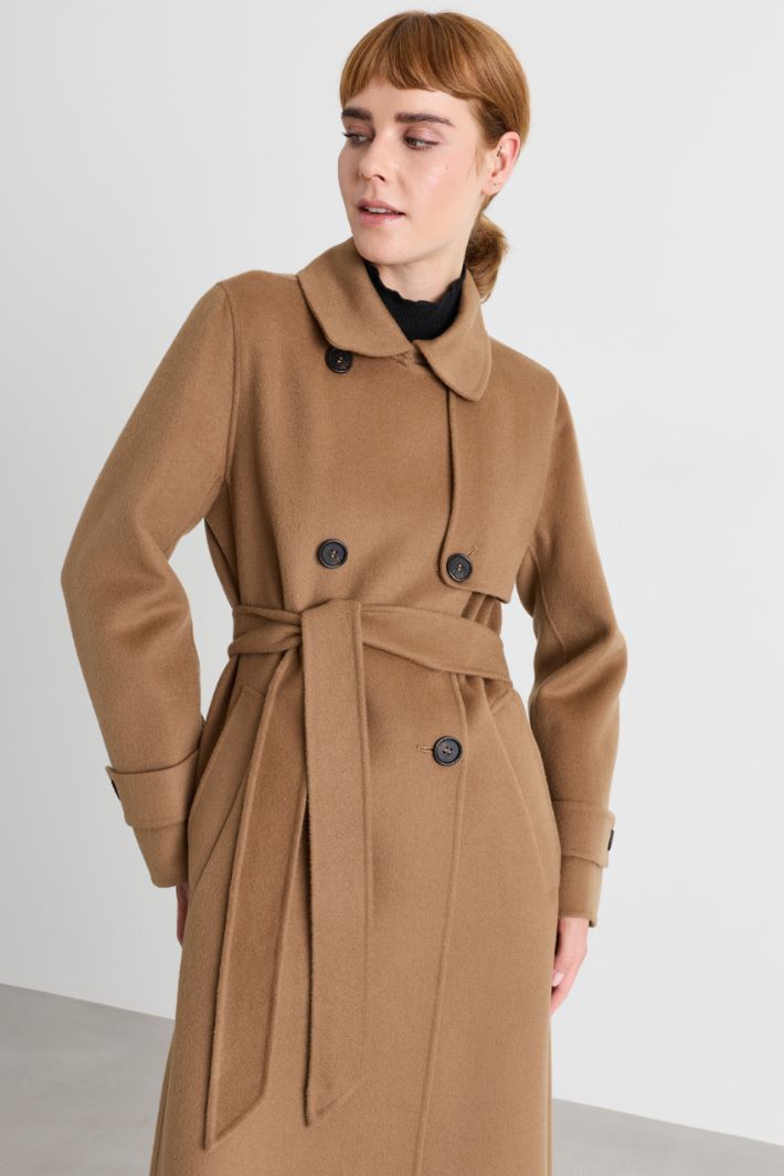 Cappotto doppiopetto con bavolet - CAMMELLO - Intrend - 3