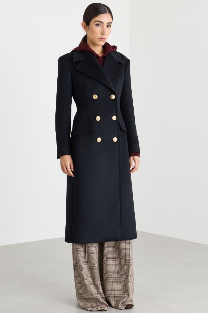 Cappotto sfiancato in drap - BLU - Intrend - 2