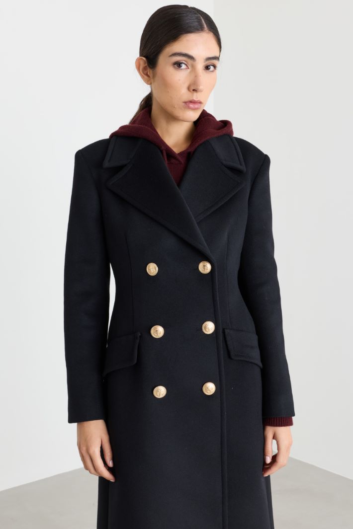 Cappotto sfiancato in drap - BLU - Intrend - 3