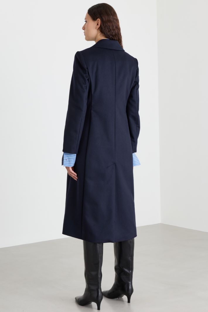 Wool Drap Coat - BLUE - Intrend - 4