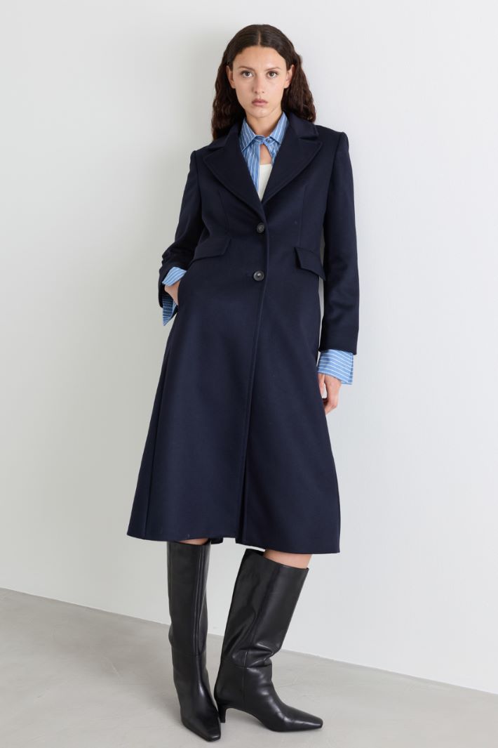 Wool Drap Coat - BLUE - Intrend - 2