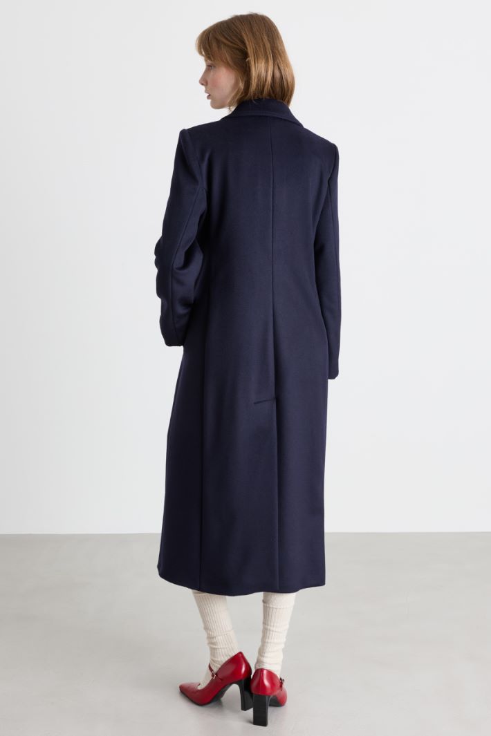 Cappotto doppiopetto con cintura - BLU - Intrend - 4