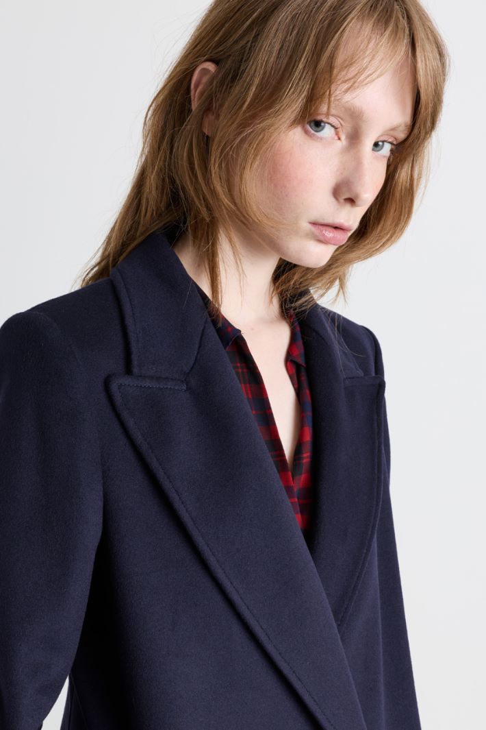 Cappotto doppiopetto con cintura - BLU - Intrend - 3