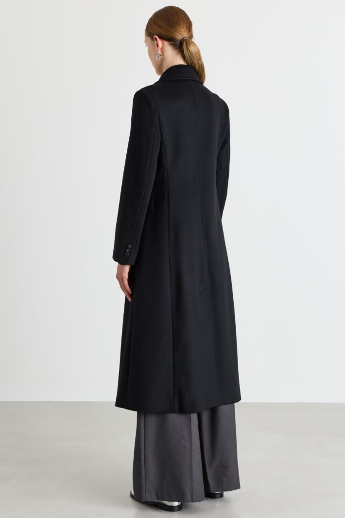 Cappotto doppiopetto con maxi rever - NERO - Intrend - 4