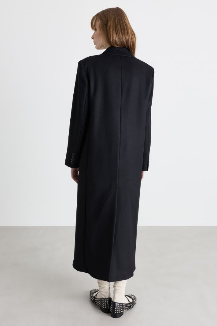 Long double-breasted coat - BLACK - Intrend - 4