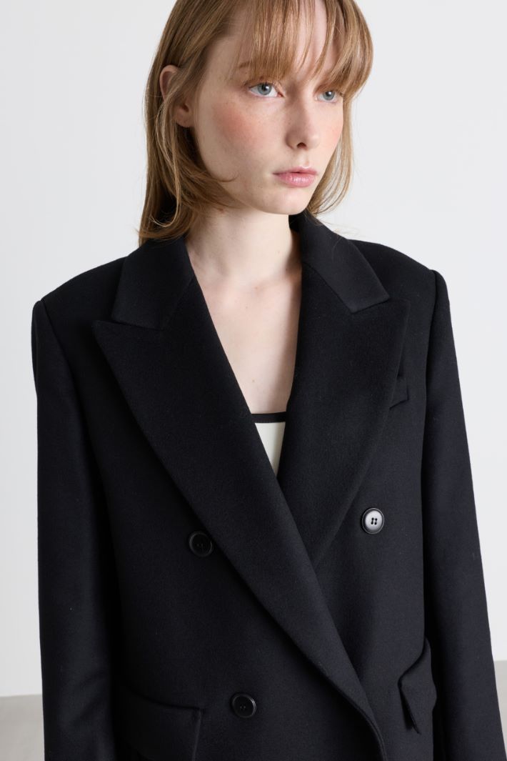 Long double-breasted coat - BLACK - Intrend - 3