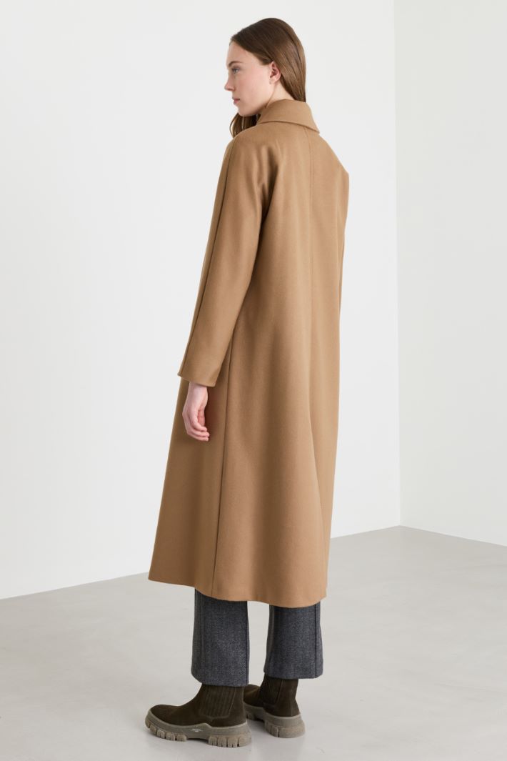Long Wool Drap Coat - CAMEL - Intrend - 4