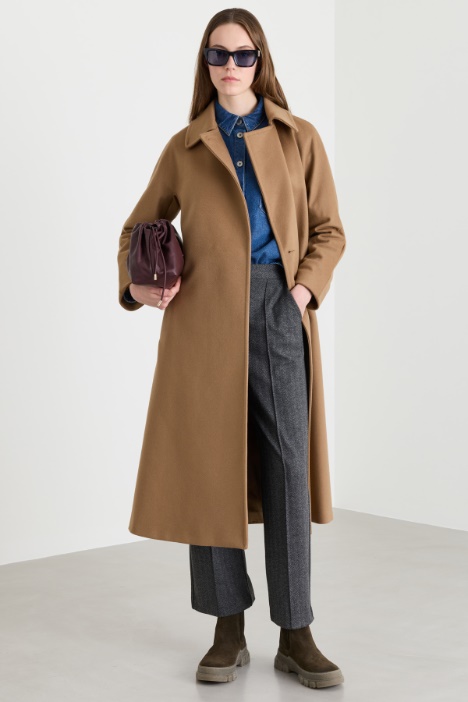 Long Wool Drap Coat - Intrend