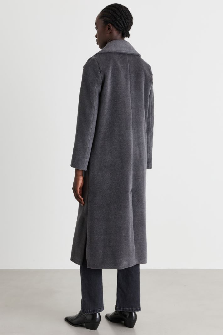 Oversized-Lapel Coat - GREY - Intrend - 4