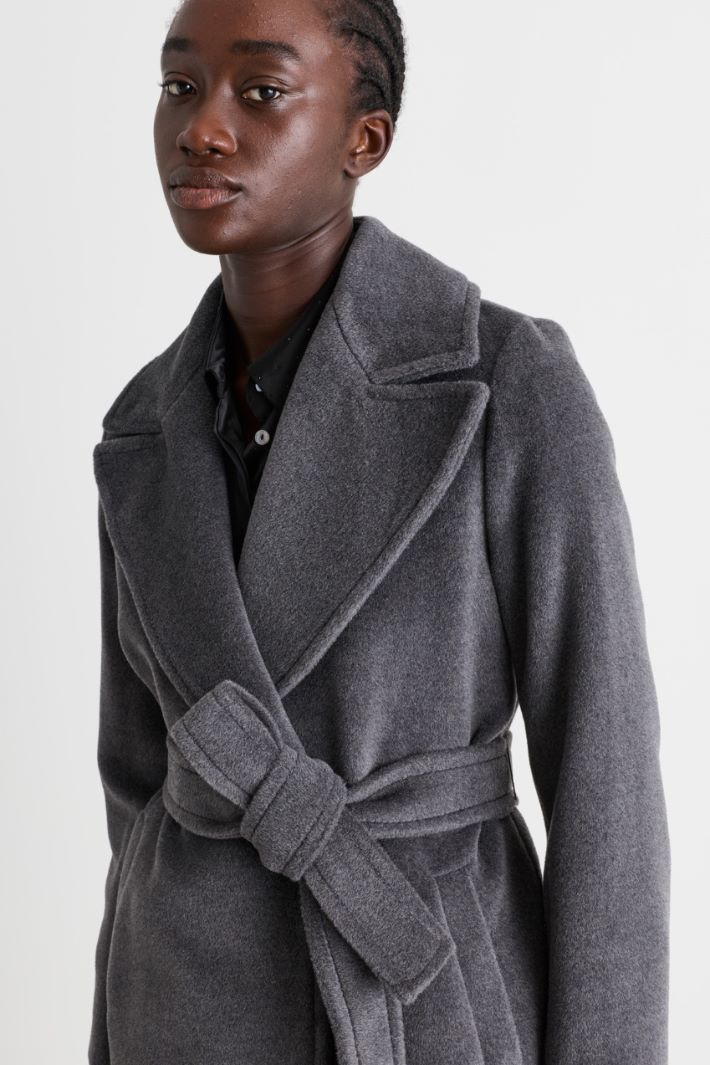 Oversized-Lapel Coat - GREY - Intrend - 3