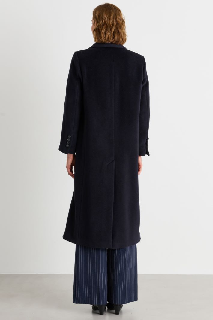Oversized beaver wool coat - BLUE - Intrend - 4