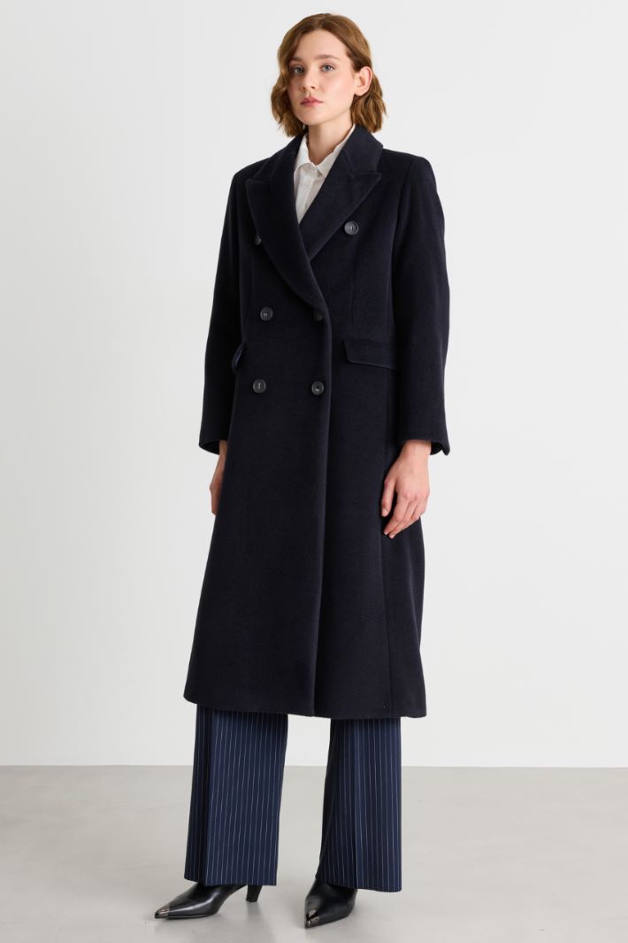 Oversized beaver wool coat - BLUE - Intrend - 2
