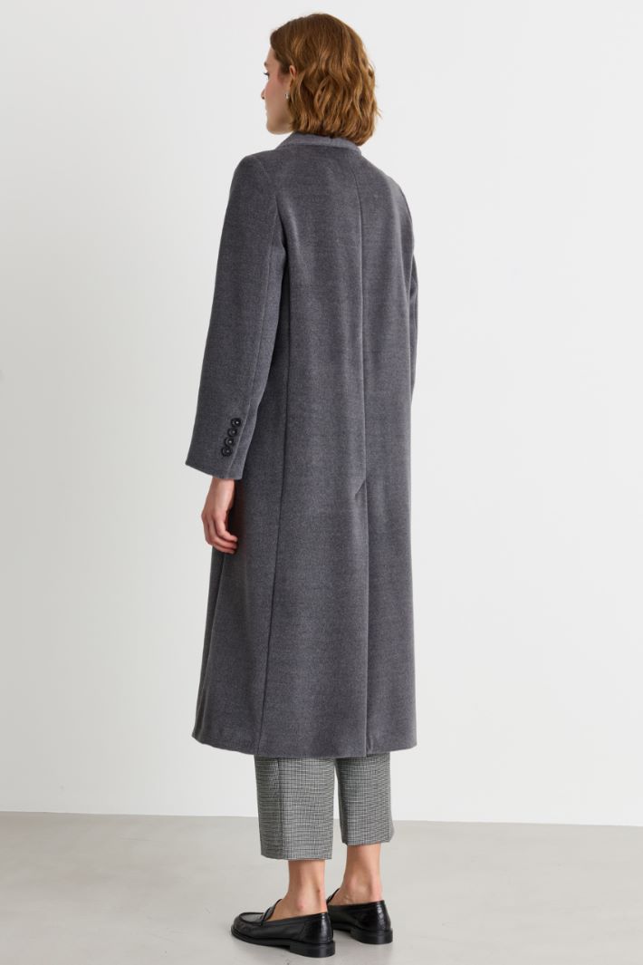 Oversized beaver wool coat - GREY - Intrend - 4