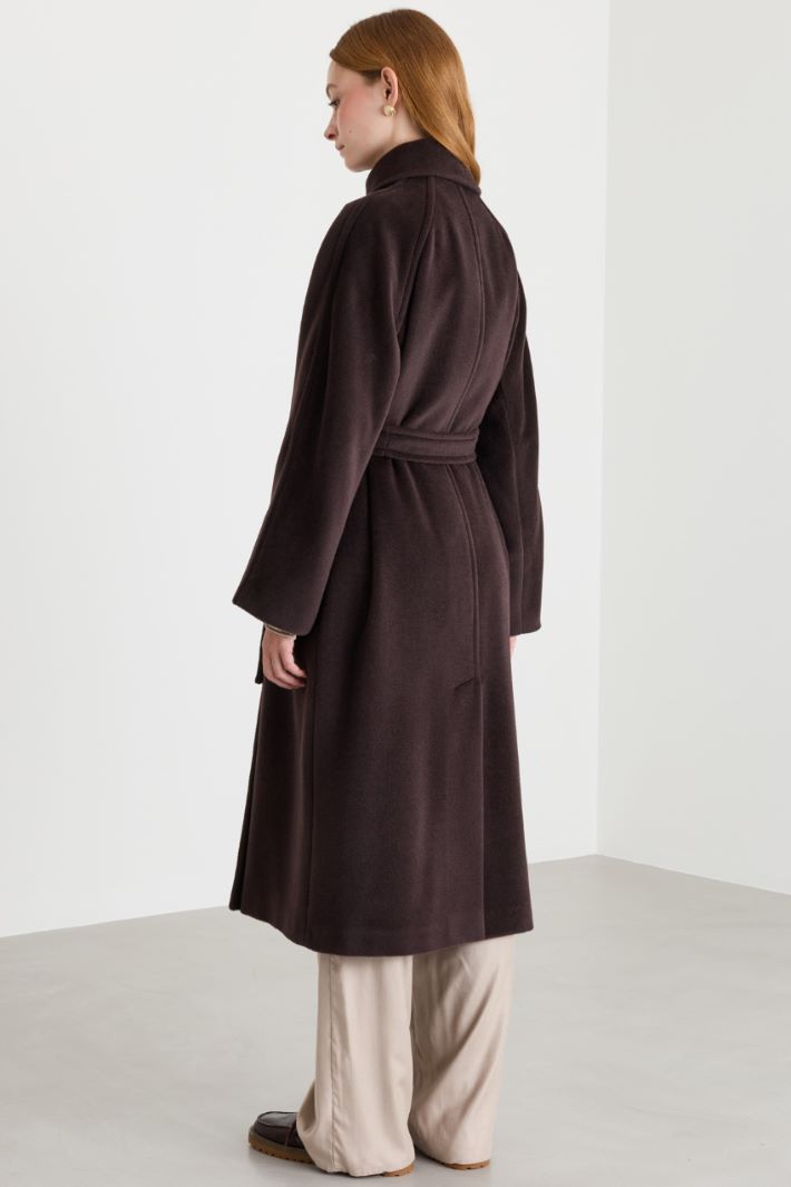 Double-breasted beaver coat - BROWN - Intrend - 4