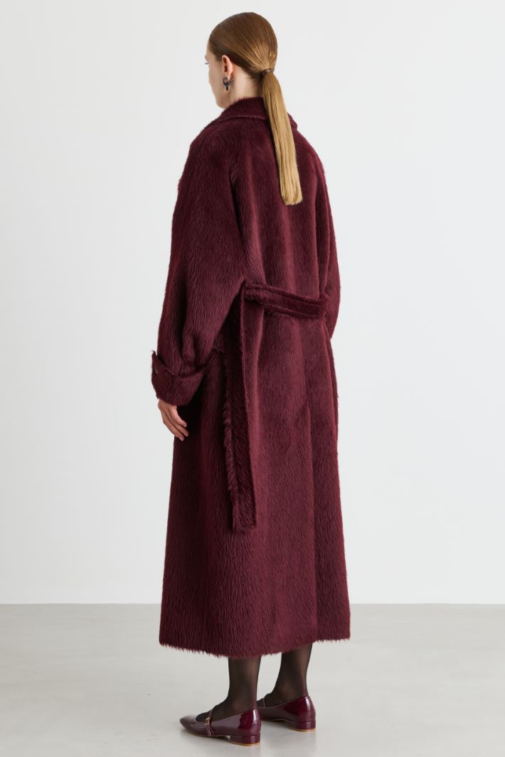 Cappotto lungo doppiopetto - BORDEAUX - Intrend - 4